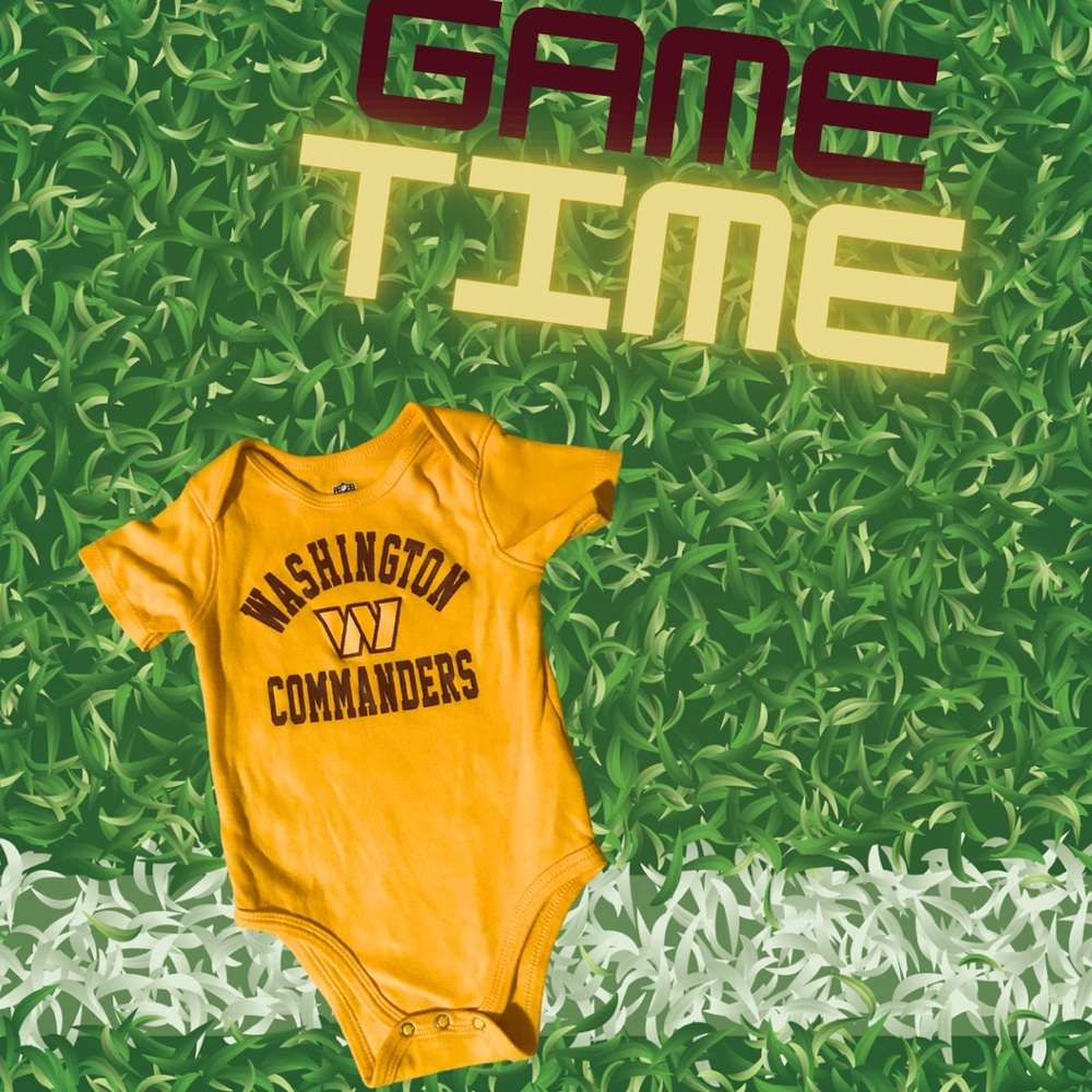 Washington Commanders Yellow Baby Onesie